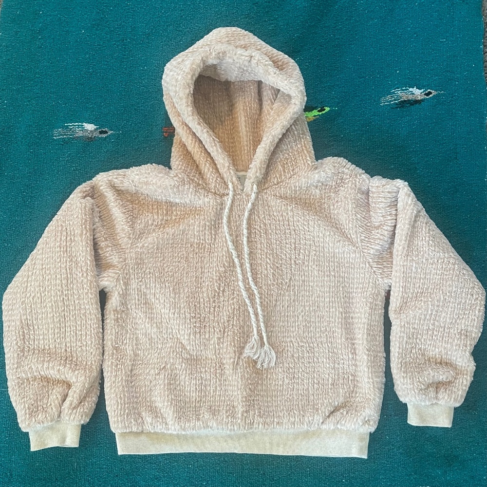 Saturday Sunday Fuzzy Hoodie Sweatshirt Size Small